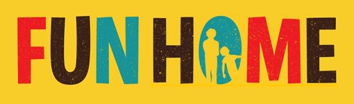 colourful text "Fun Home" on yellow background