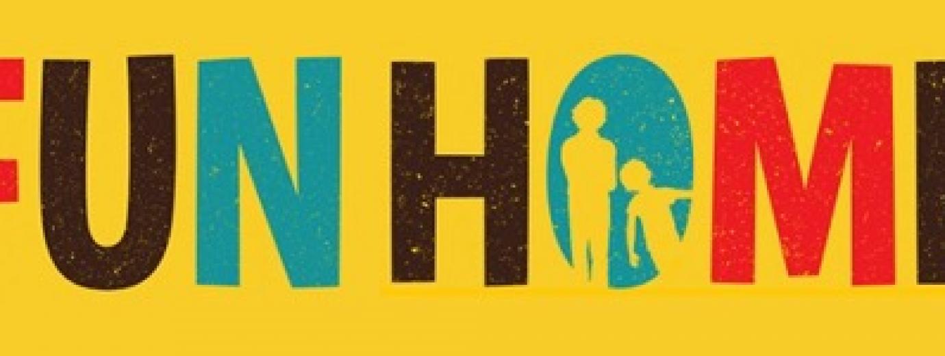 colourful text "Fun Home" on yellow background