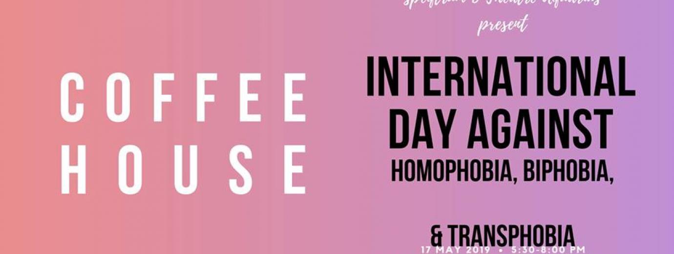 QueerEvents.ca - Hamilton event listing - IDAHOT 2019 - coffee house event banner