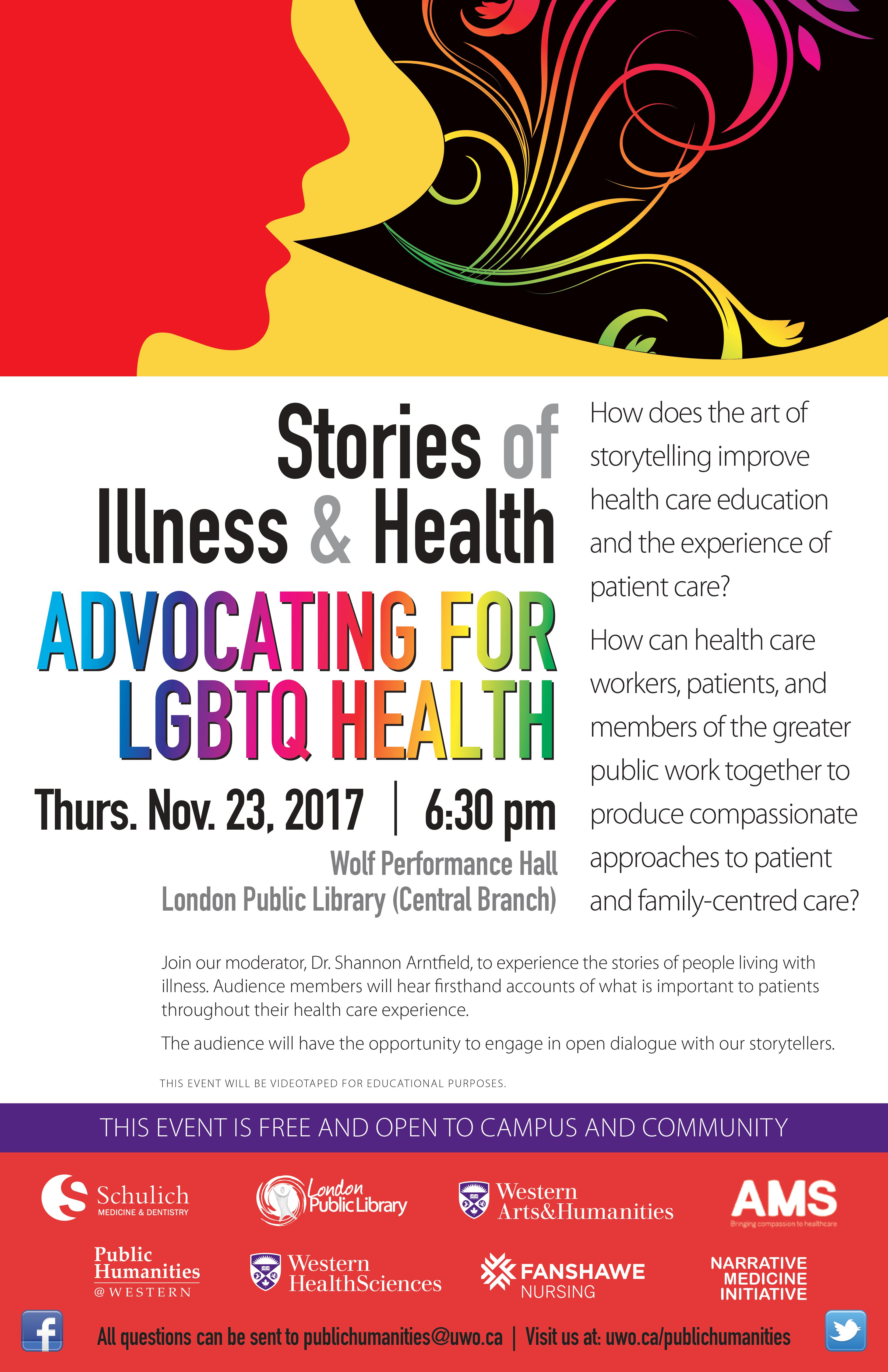 QueerEvents.ca - LGBT Stories of Health - Event Poster
