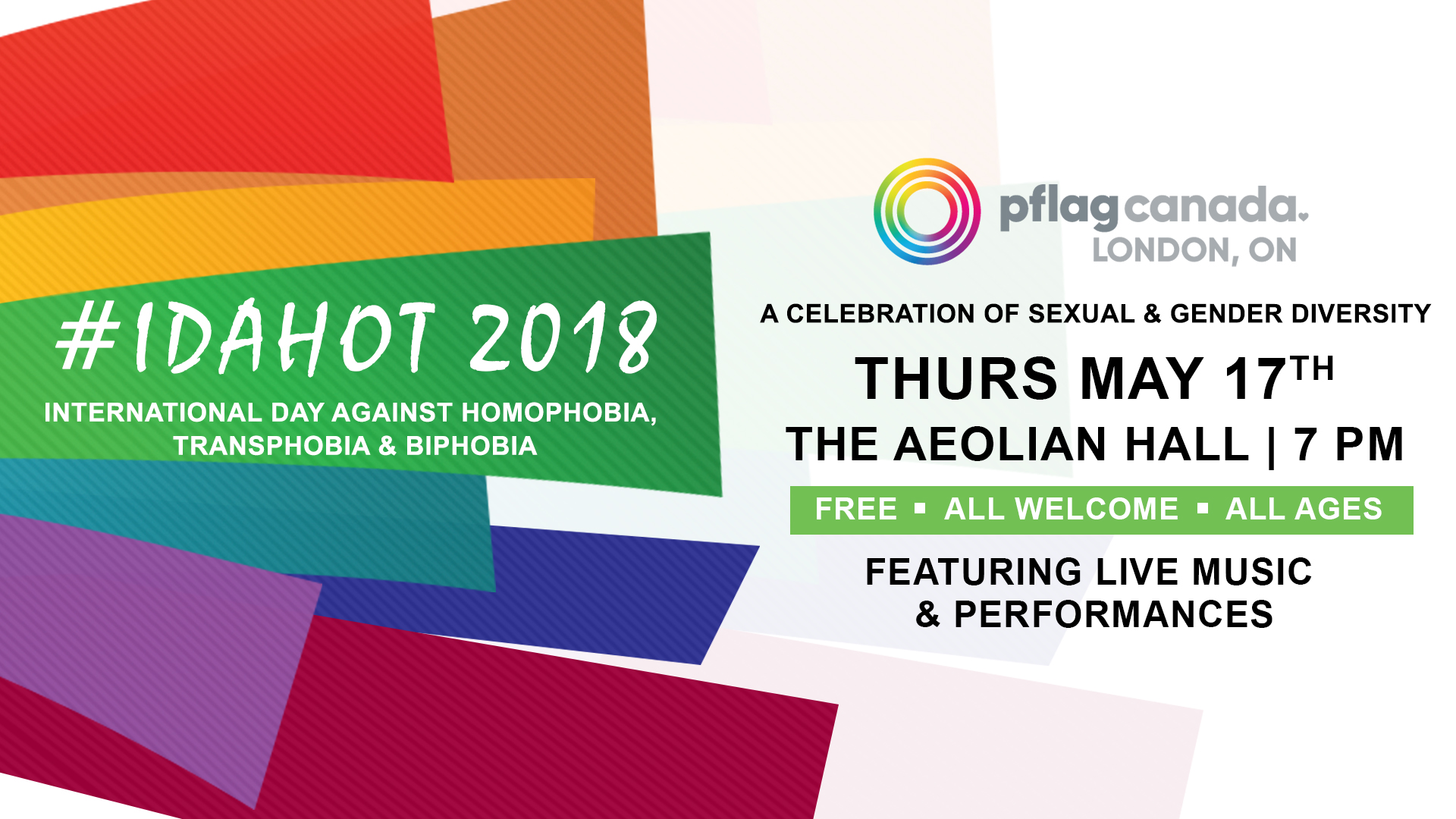 QueerEvents.ca - International Day Against Homophobia, Biphobia and Transphobia - event banner