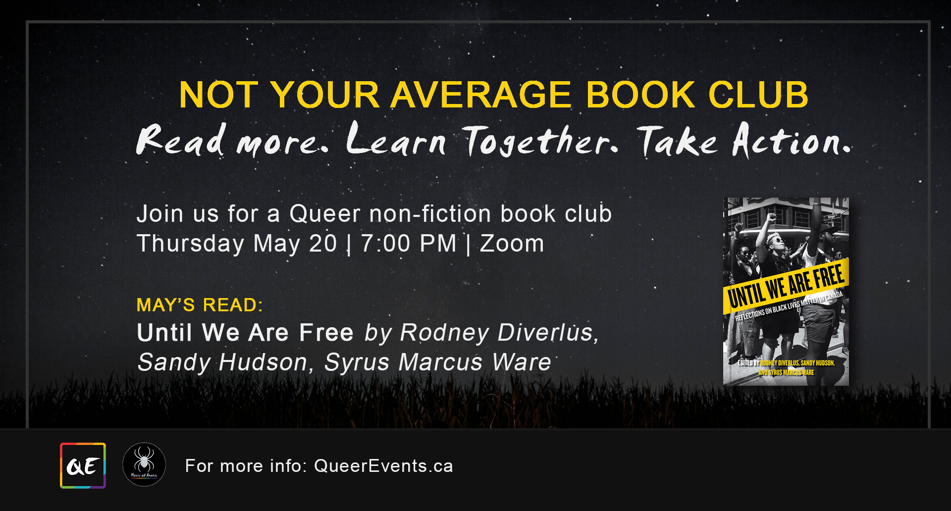 queer events program -event listing - queer book club non-fiction may edition