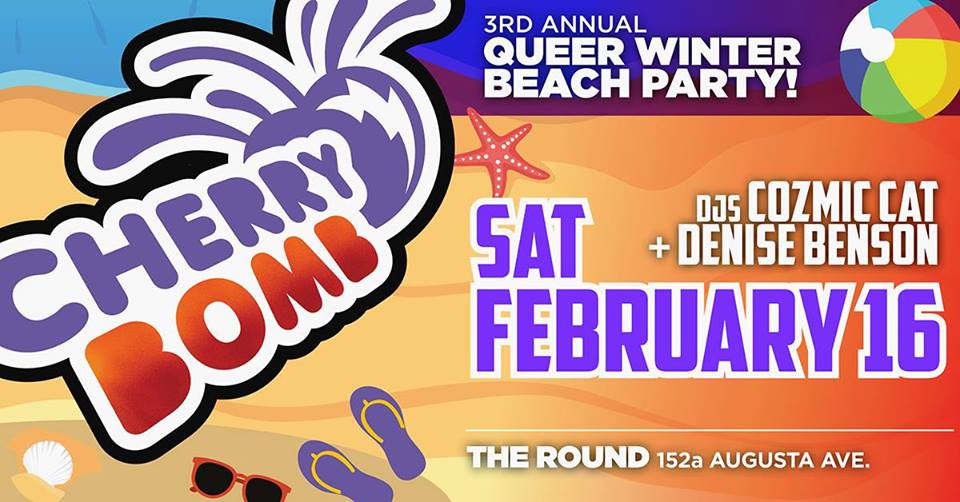 QueerEvents.ca - Toronto event listing - Cherry Bomb Queer Beach Party