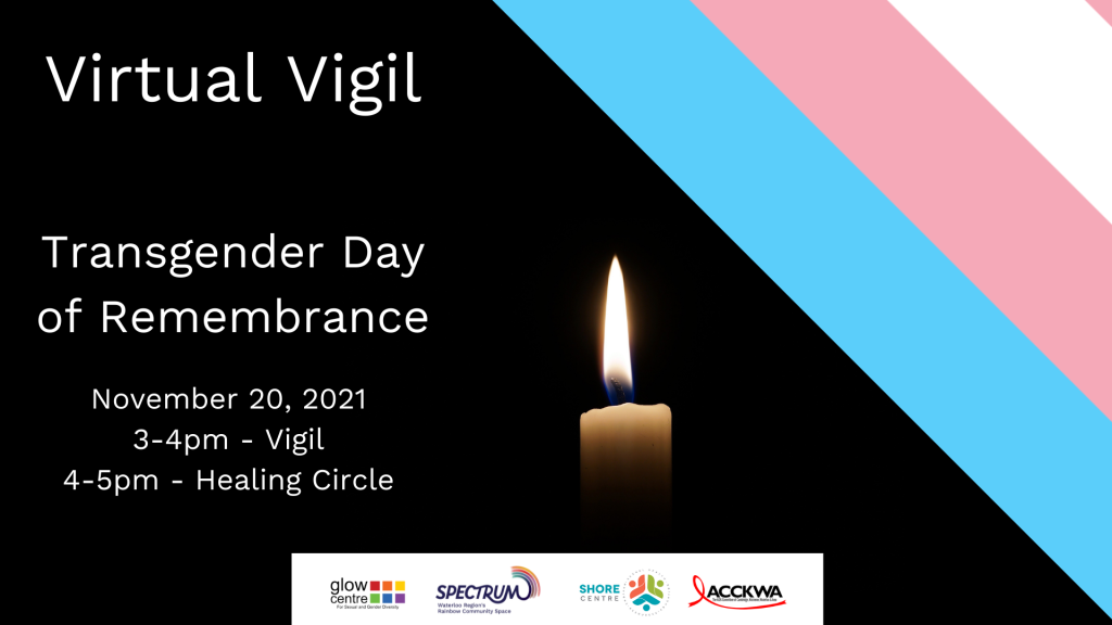 QueerEvents.ca - queer community event listing - waterloo region - tdor virtual vigil 2021
