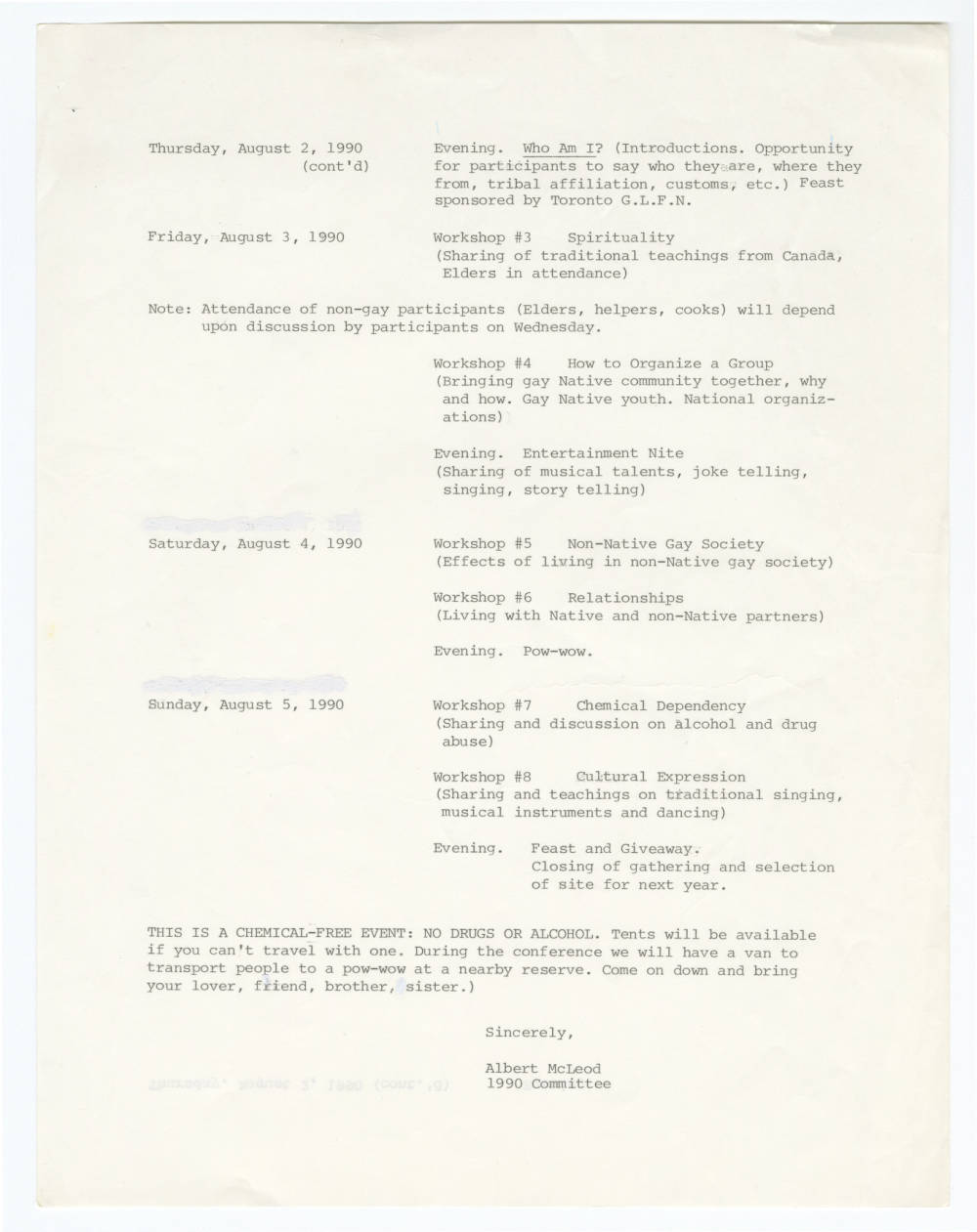 QueerEvents.ca- history of 2spirit - itinerary 1990 page 2