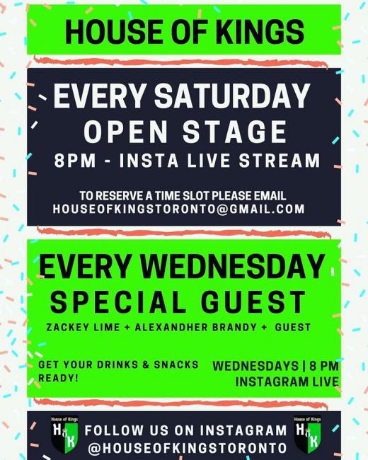 QueerEvents.ca -  house of kings weekly drag show live stream
