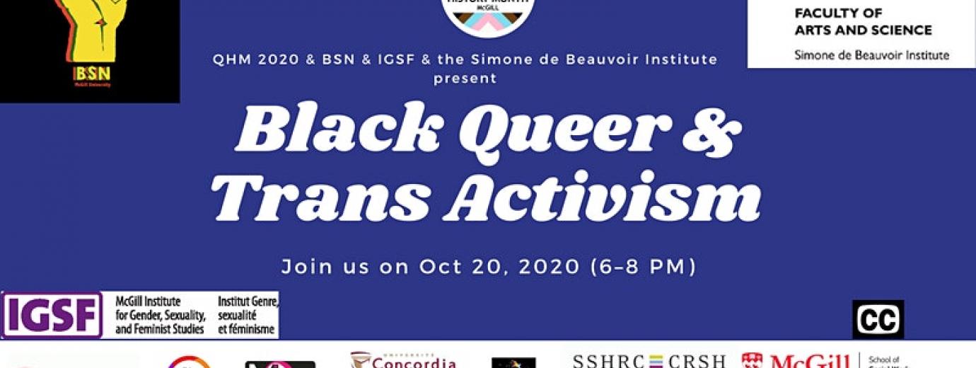 QueerEvents.ca - virtual event listing - black queer trans activism