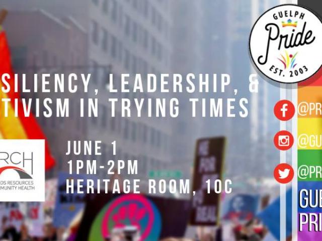 QueerEvents.ca - Guelph  pride event listing - Resiliency, Leadership, & Activism